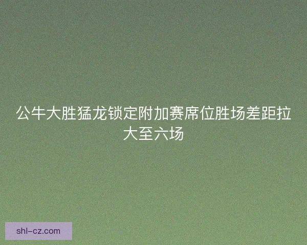 公牛大胜猛龙锁定附加赛席位胜场差距拉大至六场