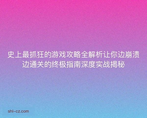 史上最抓狂的游戏攻略全解析让你边崩溃边通关的终极指南深度实战揭秘